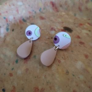 Handmade Polymer Earrings Pastel Retro Statement